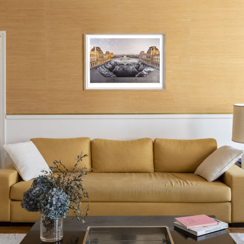 JR au Louvre 30 Mars 2019, 6h50 © Pyramide, architecte I. M. Pei, musée du Louvre, Paris, France, 2019