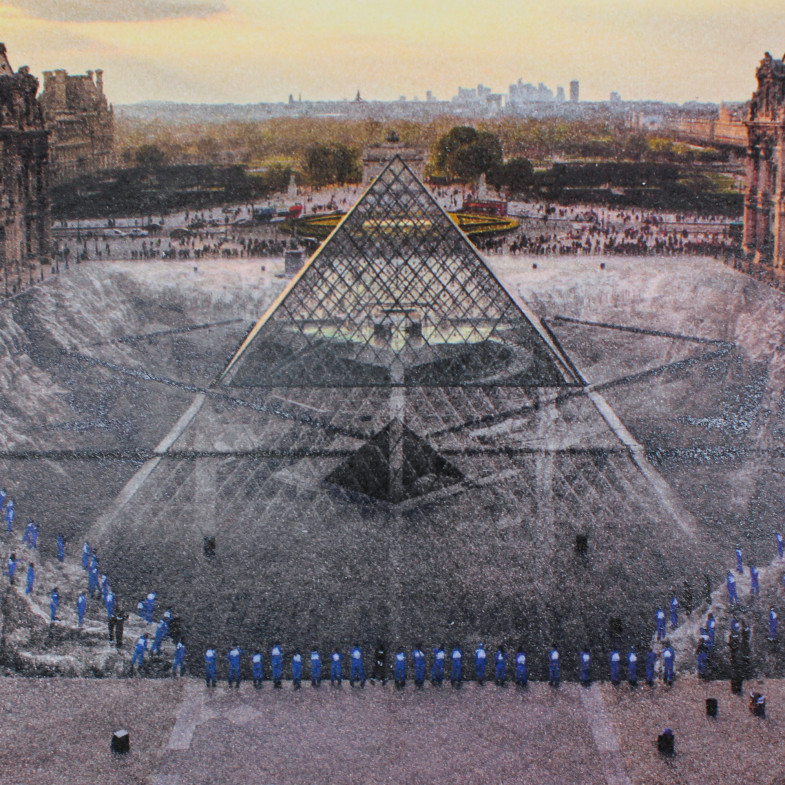 JR au Louvre 29 Mars 2019, 18h08 © Pyramide, architecte I. M. Pei, musée du Louvre, Paris, France, 2019