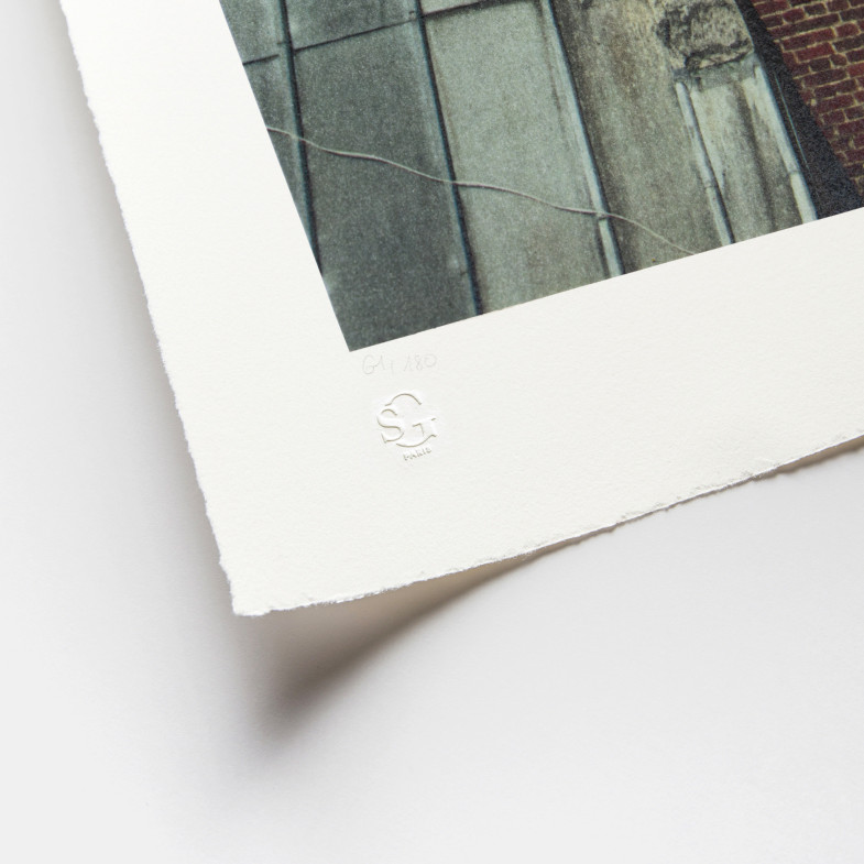 Unframed Charlie Chaplin revu par JR, The Kid, Charlie Chaplin & Jackie Coogan, USA, 1923, de jour Paris, 2021