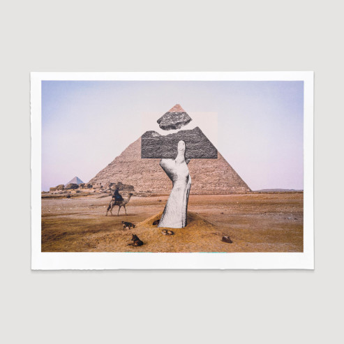 Trompe l'oeil, Greetings from Giza, 21 octobre 2021, 6h01, Giza, Egypte, 2021