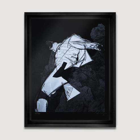 Dans la lumière, Sérigraphie et fusain, 2024