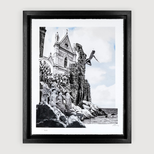 Le Cronache di Napoli, Il tuffo, collage, 2025