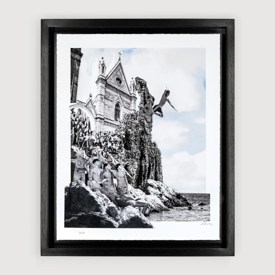 Le Cronache di Napoli, Il tuffo, collage, 2025