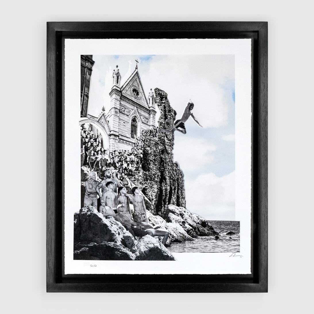 Le Cronache di Napoli, Il tuffo, collage, 2025