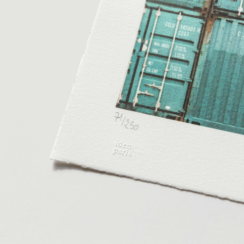 The ballerina jumping in containers, Le Havre, France, 2014