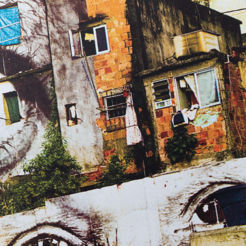 Action dans la favela Morro da Providencia, détail, Arbre et Lune