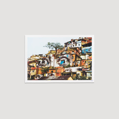 Action dans la favela Morro da Providencia, detail, Arbre et Lune